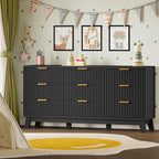 BORNOON Fluted 9 Drawer Dresser, 57.1" Wide Modern Boho Chest of Drawers - Image 7