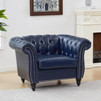 Mid-Century Sofa Chair, Faux Leather Accent Chair - Image 8