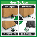 NEST EASY Upgraded Heavy Duty Furniture Dolly 360° Rotating 5 Wheels, Alloy - Image 4