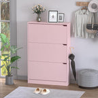BORNOON Shoe Cabinet with 3 Flip Drawers, Hidden Wood Shoe Cabinet, - Image 3