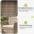 3-Piece Outdoor Furniture Set, PE Rattan Wicker Chairs - Image 5