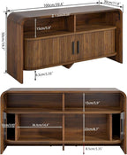 Small TV Stand for Bedroom, Low Fluted TV Console for 40 43 Inch, Mid Century - Image 8