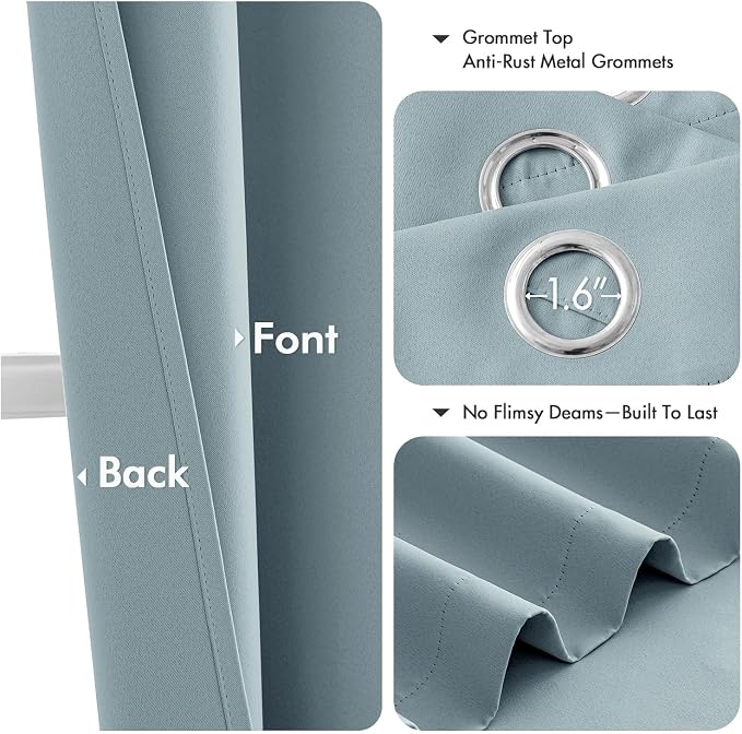 MIULEE Blackout Curtains for Bedroom 2 Panels 40 x 45 Inch Long Slate Blue | - Image 4
