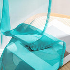 MIULEE Turquoise Sheer Curtains 72 Inches Long 4 Panels 42 x 72 Inches | Light - Image 7
