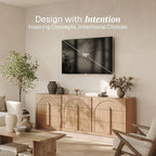 BELLEZE Sideboard Cabinet with 3 Drawers, Large Fluted Sideboard with Storage - Image 3
