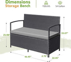 Greesum Patio Loveseat PE Rattan Wicker Outdoor Furniture - Image 3