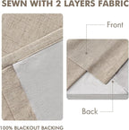 MIULEE Sand Pinch Pleated 100% Blackout Linen Curtains 40x102 Inches | Room - Image 5