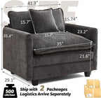 WUTUTUEE 41'' Modern Chenille Oversized Chair, Upholstered Accent Living Room - Image 2