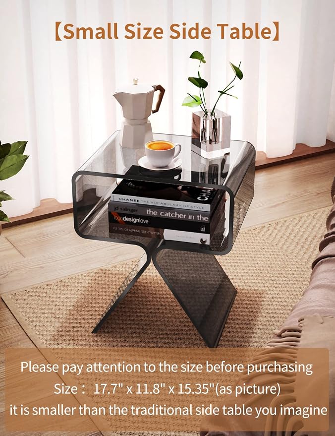 Acrylic Nightstand Side Table Modern Design Clear Home Decor Display End Table - Image 8