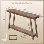 Huuger Console Table with Charging Station, USB-C Port, 2 Tiers Entryway Table - Image 2