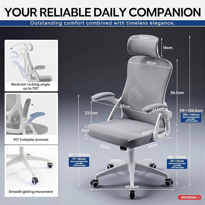 Ergonomic Office Chair, Mesh Desk Chair - Image 2