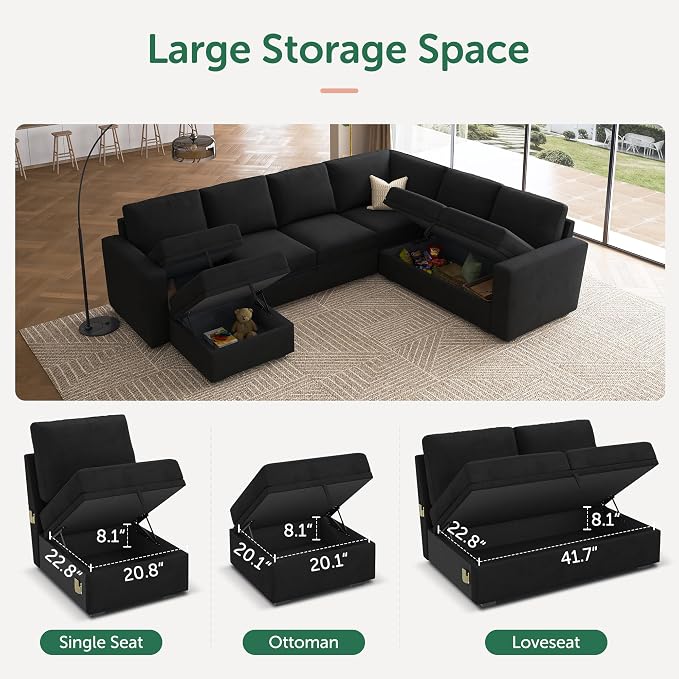 HONBAY Sectional Sleeper Couch - Image 5