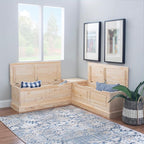 Linon Harris Unfinished Wood Backless Nook - Image 4