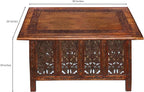 COTTON CRAFT Solid Wood Coffee Table – Hand Carved Center Table - Image 3