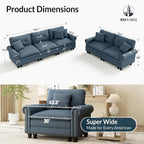 HERA'S HOUSE 2 Pieces Modular Sectional Sofa Sets, Oversized Couch Set - Image 2