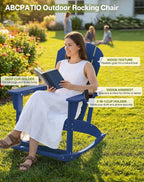 Outdoor Oversized Adirondack Rocking Chairs, All Weather HDPE Patio Rocking - Image 3