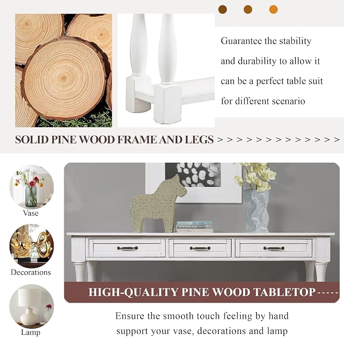 Knocbel Long Antique Entry Console Table - Image 9
