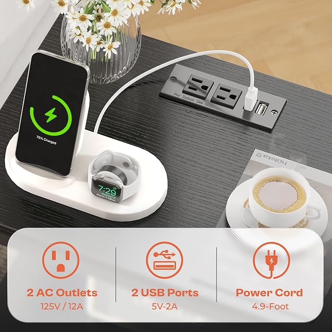 SUPERJARE Nightstand Set of 2, Bed Side Tables - Image 4