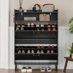 BORNOON Shoe Cabinet with 2 Flip Drawers Narrow Shoe Storage Cabinet Organizer - Image 7
