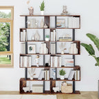 Yusong Geometric Bookcase, S Shaped Bookshelf 6-Tier Book Shelves - Image 8