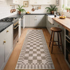 GarveeHome 2.5x8 Checkered Kitchen Runner Rug by GarveeHome