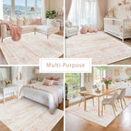 Pink Washable Rugs 8x10 Area Rugs - Image 5