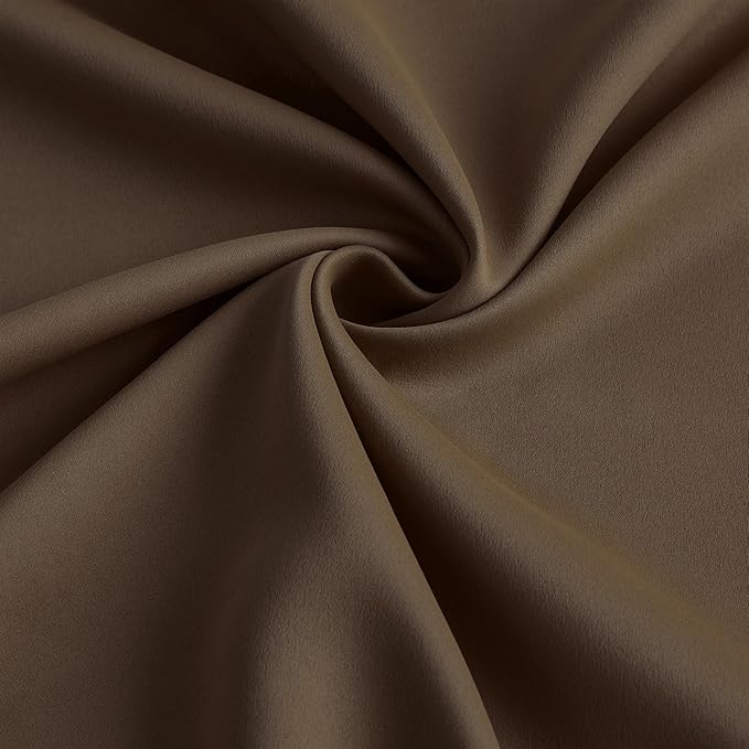 Brown Blackout Pinch Pleated 60 Inch Wide Curtains 60 x 95, Noise Cancelling - Image 7