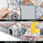 HEBE Hallway Runner Rug 2'8''x8', Washable Non Slip Kitchen Rug Runner | Soft - Image 5