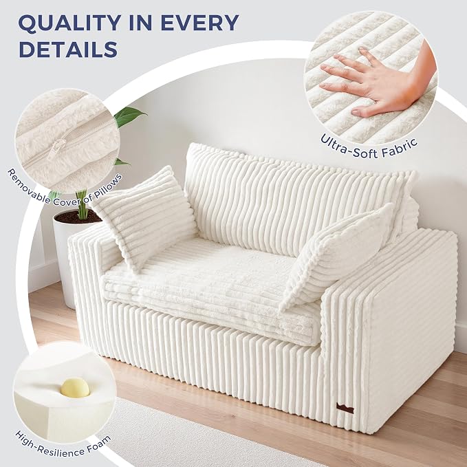 MAXYOYO Bean Bag Sofa Couch, Loveseat Boneless Couch in a Box, Upholstered - Image 8