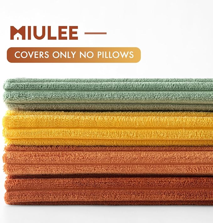 MIULEE Fall Decorative Throw Pillow Covers Yellow Rust Green 16x16 | Set of 4 - Image 6