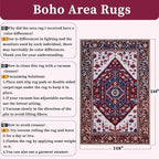 SERISSA 9x12 Washable Non Slip Boho Area Rug - Image 2