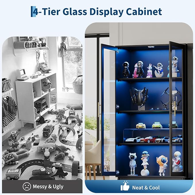 IDEALHOUSE Glass Display Cabinet - Image 5