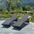 Set of Foldable Long Reclining Patio Seating Chairs, 2 Folding Chairs Patio by Asifom