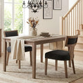 HNY Mid Century Modern Dining Chairs Set of 2, Farmhouse Linen Fabric by HNY