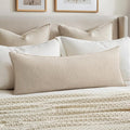 MIULEE Decorative Linen Lumbar Pillow Cover 14x36 Inch Natural Beige | Boho by MIULEE