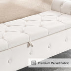 Storage Bench for Bedroom, Velvet 67" End of Bed Bench, King Size Bench - Image 9