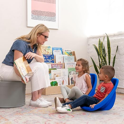 ECR4Kids Plastic Leaf Scoop Floor Rocker Seat, Classroom Furniture - Image 7