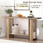 FOLUBAN 53 Inch Long Entryway Table, 2-Tier Wood Console Table - Image 6
