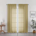 Gold Sheer Curtains 78 Inch Length 2 Panels Set, Light Filtering Voile Fimly by OWENIE