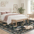 Soalmost Dog 6x9 Area Rugs for Living Room, Washable Animal Soft Rug Black | - Image 3