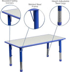 Flash Furniture Wren 23.625''W x 47.25''L Rectangular Blue Plastic Height - Image 4