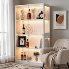 IDEALHOUSE Glass Display Cabinet 4-Tier, Curio Cabinets by IDEALHOUSE