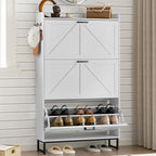 BORNOON Shoe Cabinet with 3 Flip Drawers Narrow Shoe Storage Cabinet Organizer by BORNOON