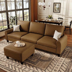 EASE MOOSE Large Seat Faux Leather L Shaped Sofa, Waterproof and - Image 4