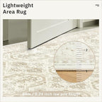 Soalmost 6x9 Area Rug for Living Room Washable Rugs Non-Slip Beige/Brown | - Image 7