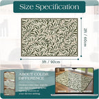 Front Door Mat Outside Entrance, 2x3 Boho Sage Olive Green Leaf Rug | Non-Slip - Image 2