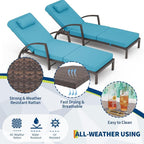 GarveeLife 2-Piece Rattan Patio Folding Chaise Lounge, 5-Position Adjustable - Image 6