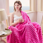 NEWCOSPLAY Fleece Ribbed Cozy King Blanket - Image 8
