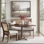 Madison Park Willshire Natural Rattan Settee, Upholstered Seat - Image 8