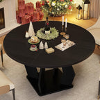 IBF Black Round Dining Table for 4-6, 47 Inch Kitchen Table - Image 4
